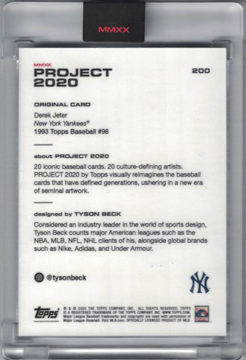 Derek Jeter New York Yankees 2020 Topps Project #200 Artist Trading Card 28570