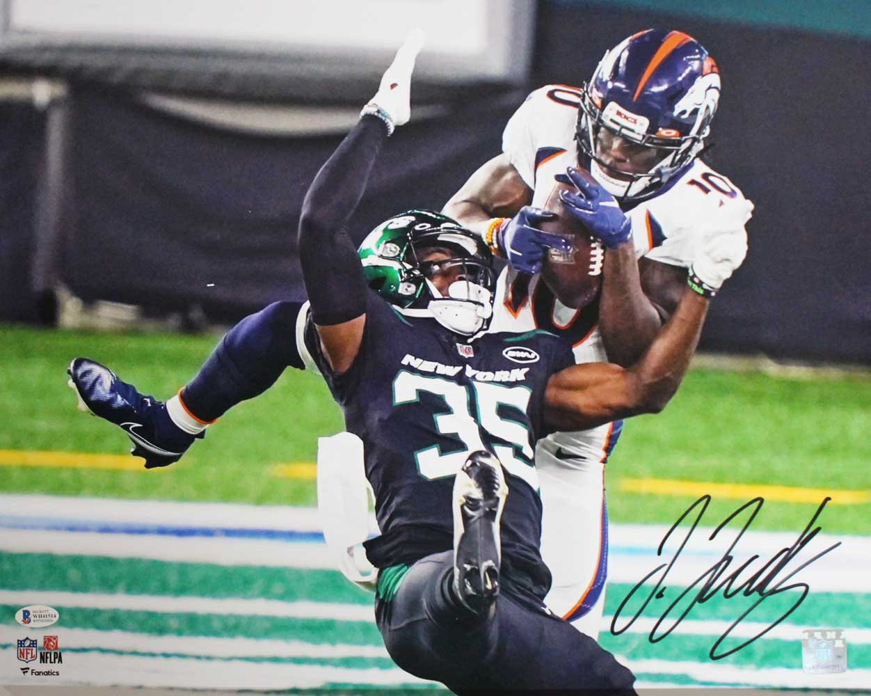 Jerry Jeudy Autographed/Signed Denver Broncos 16x20 Photo BAS 31633