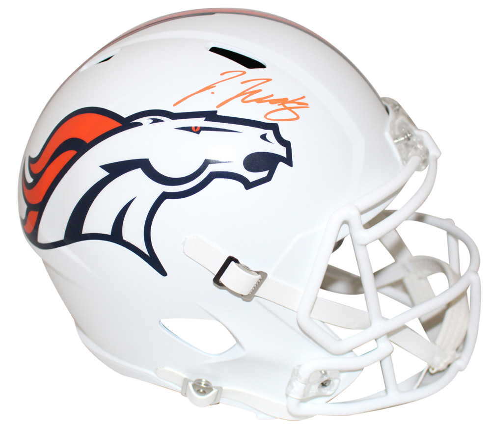 Jerry Jeudy Autographed/Signed Denver Broncos F/S Flat White Helmet BAS 28955