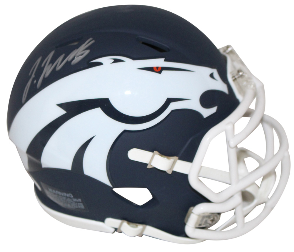 Jerry Jeudy Autographed/Signed Denver Broncos AMP Mini Helmet BAS 28956