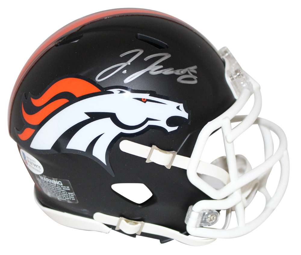 Jerry Jeudy Autographed Denver Broncos Black Matte Mini Helmet BAS 28959