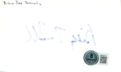 Billy Joe Tolliver Autographed New Orleans Saints Index Card Beckett 45366