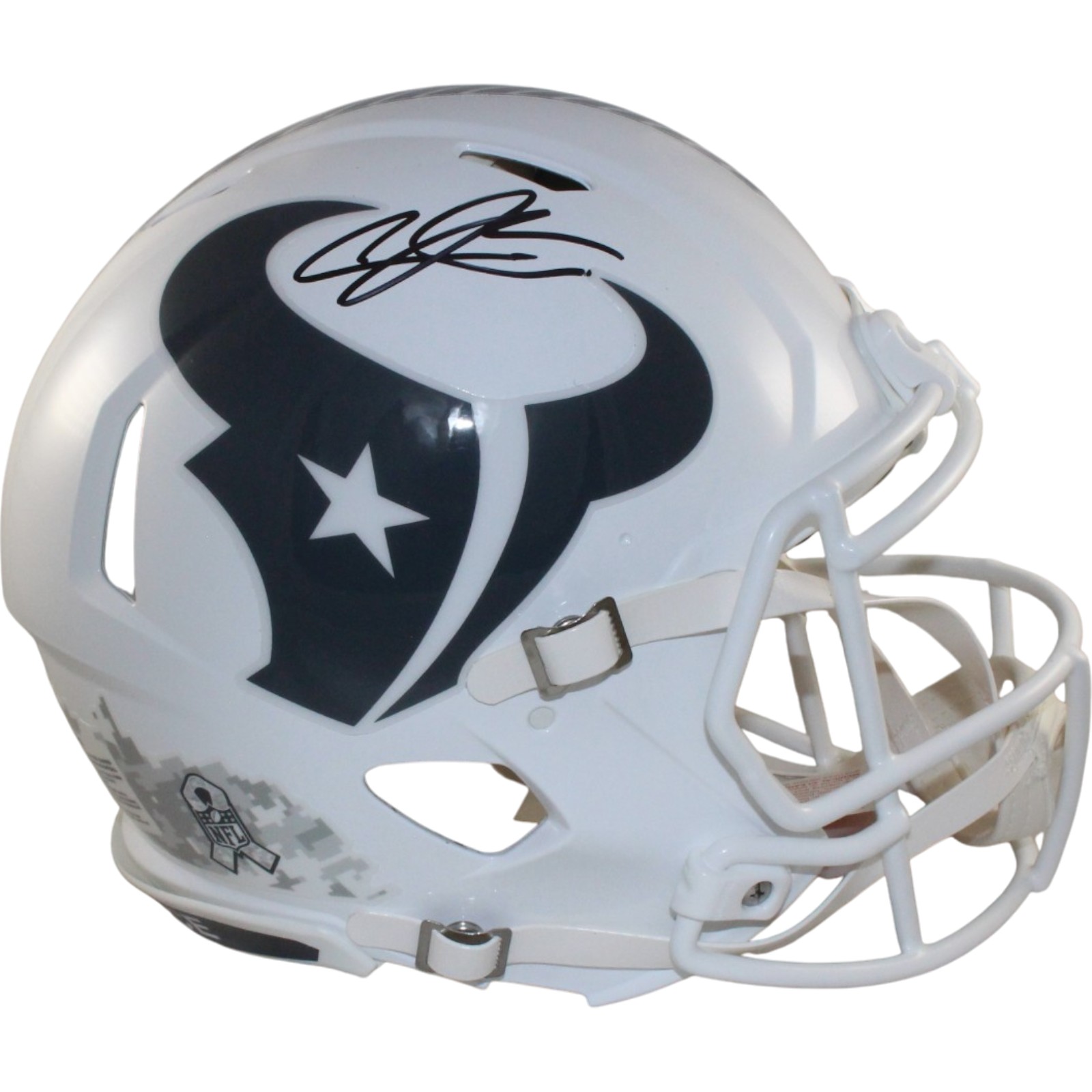 Andre Johnson Autographed Houston Texans Authentic 24 STS Helmet Beckett Witness 55463