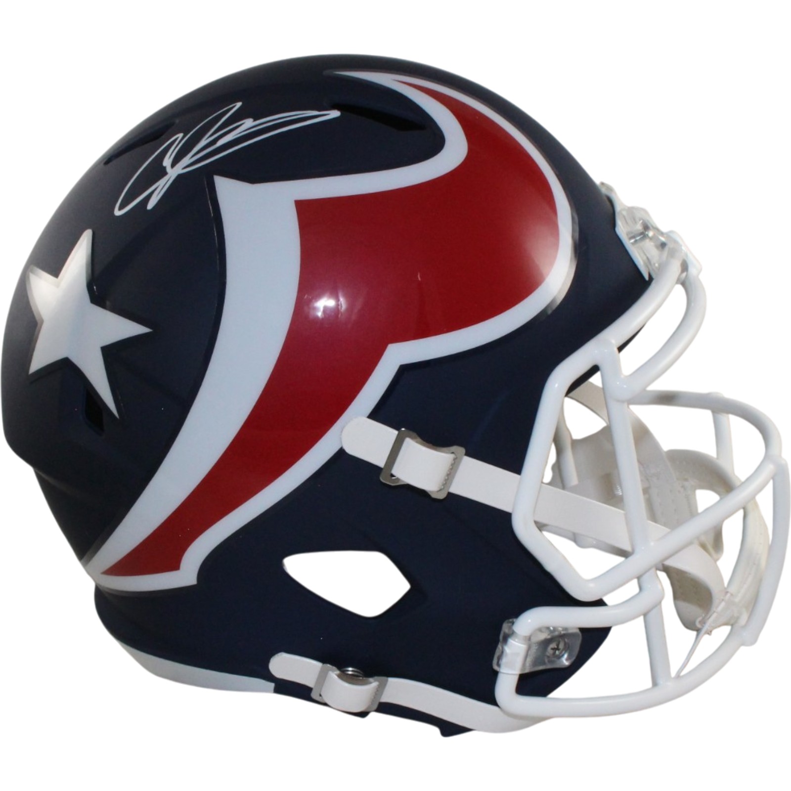 Andre Johnson Autographed Houston Texans F/S AMP Helmet Beckett Witness 55454