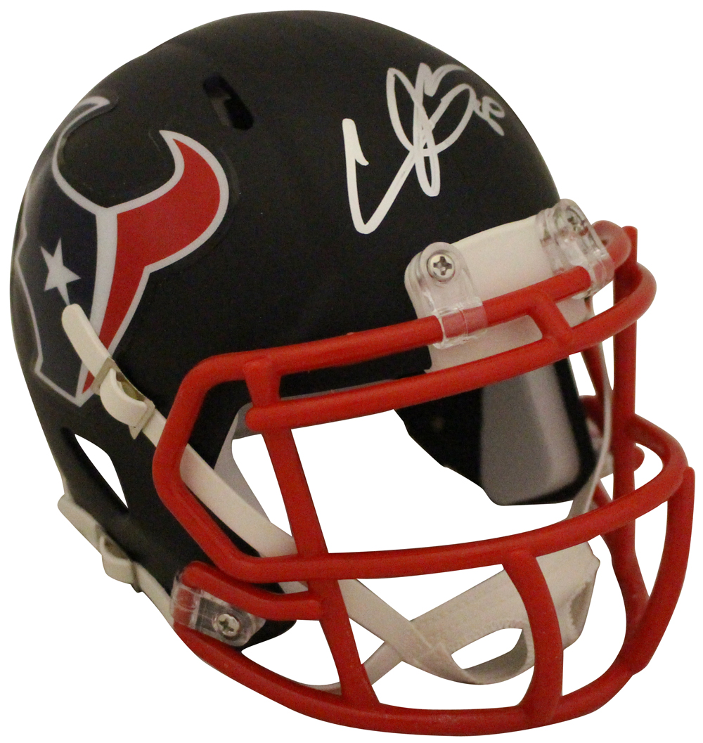 Andre Johnson Autographed Houston Texans Flat Black Mini Helmet JSA 29358