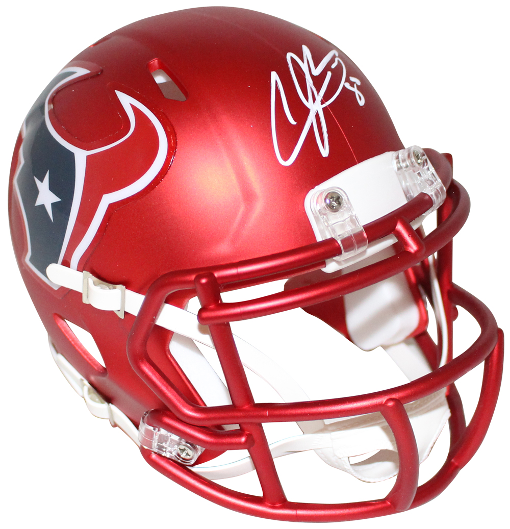 Andre Johnson Autographed/Signed Houston Texans Blaze Mini Helmet JSA 29362