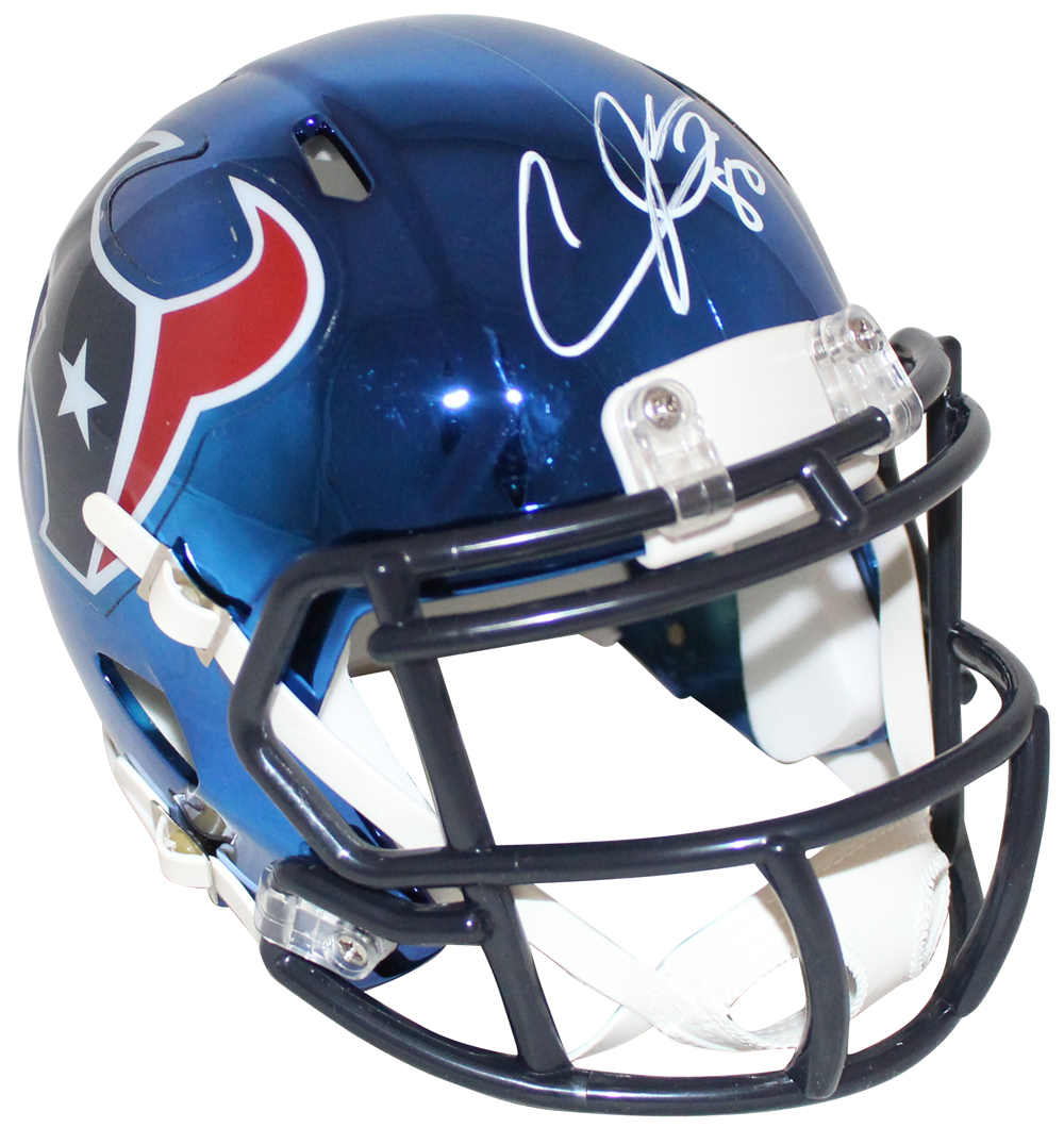 Andre Johnson Autographed Houston Texans Chrome Mini Helmet JSA 29361