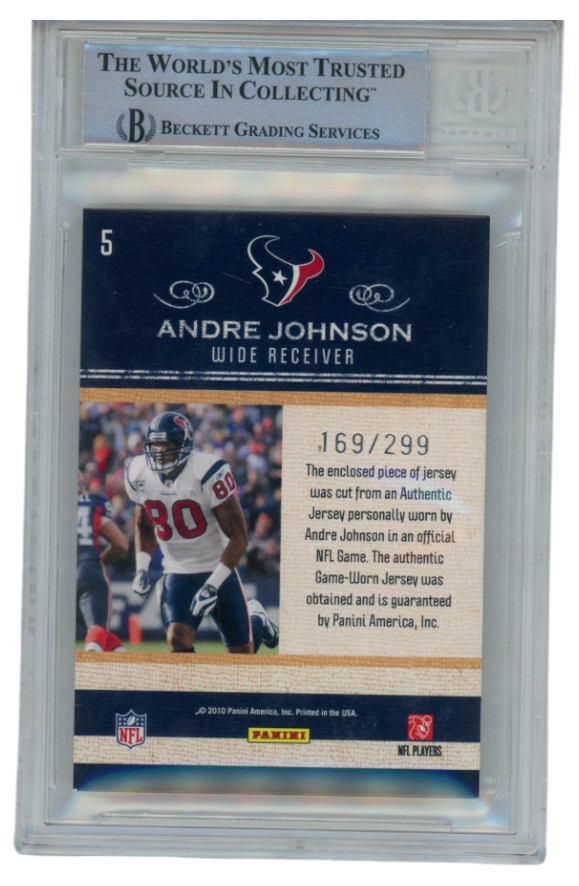 Andre Johnson Autographed/Signed 2010 Classic #5 /299 Trading Card Beckett 52663 2 Andre Johnson Autographed/Signed 2010 Classic #5 /299 Trading Card Beckett 52663
