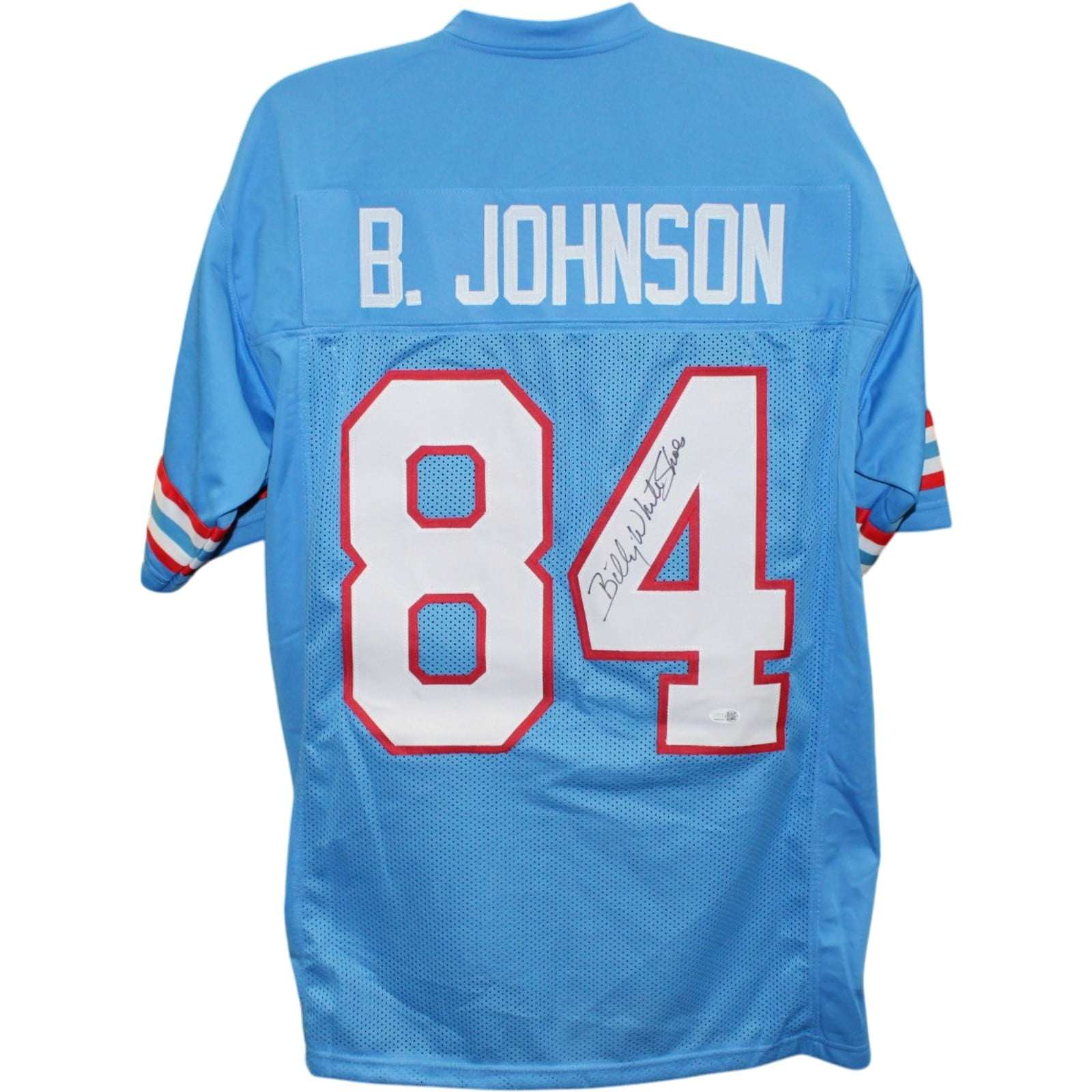 Billy White Shoes Johnson Autographed Pro Style Jersey Blue Size XL JSA 58767