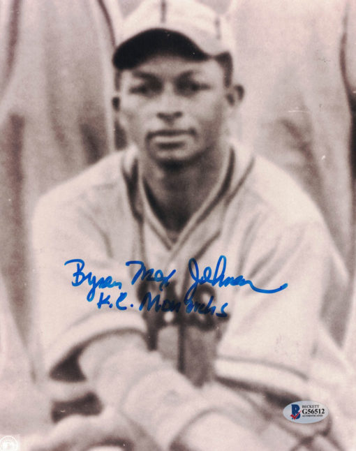 Byron Johnson Autographed/Signed Kansas City Monarchs 8×10 Photo BAS