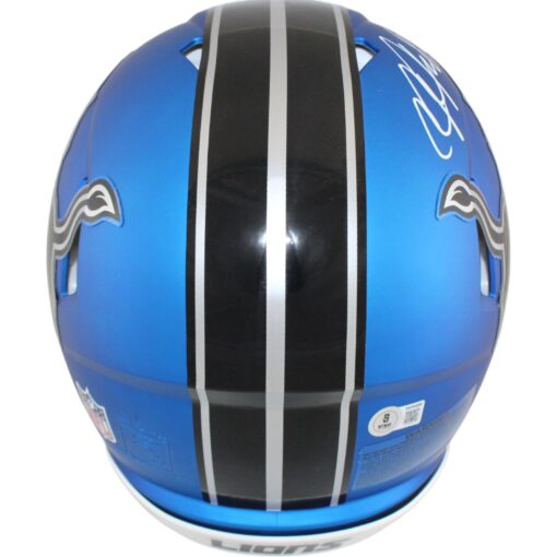 Calvin Johnson Autographed Detroit Lions Authentic 24 Alt Helmet Beckett W 51786