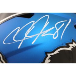 Calvin Johnson Autographed Detroit Lions F/S 24 Alt Helmet Beckett Witness 51788
