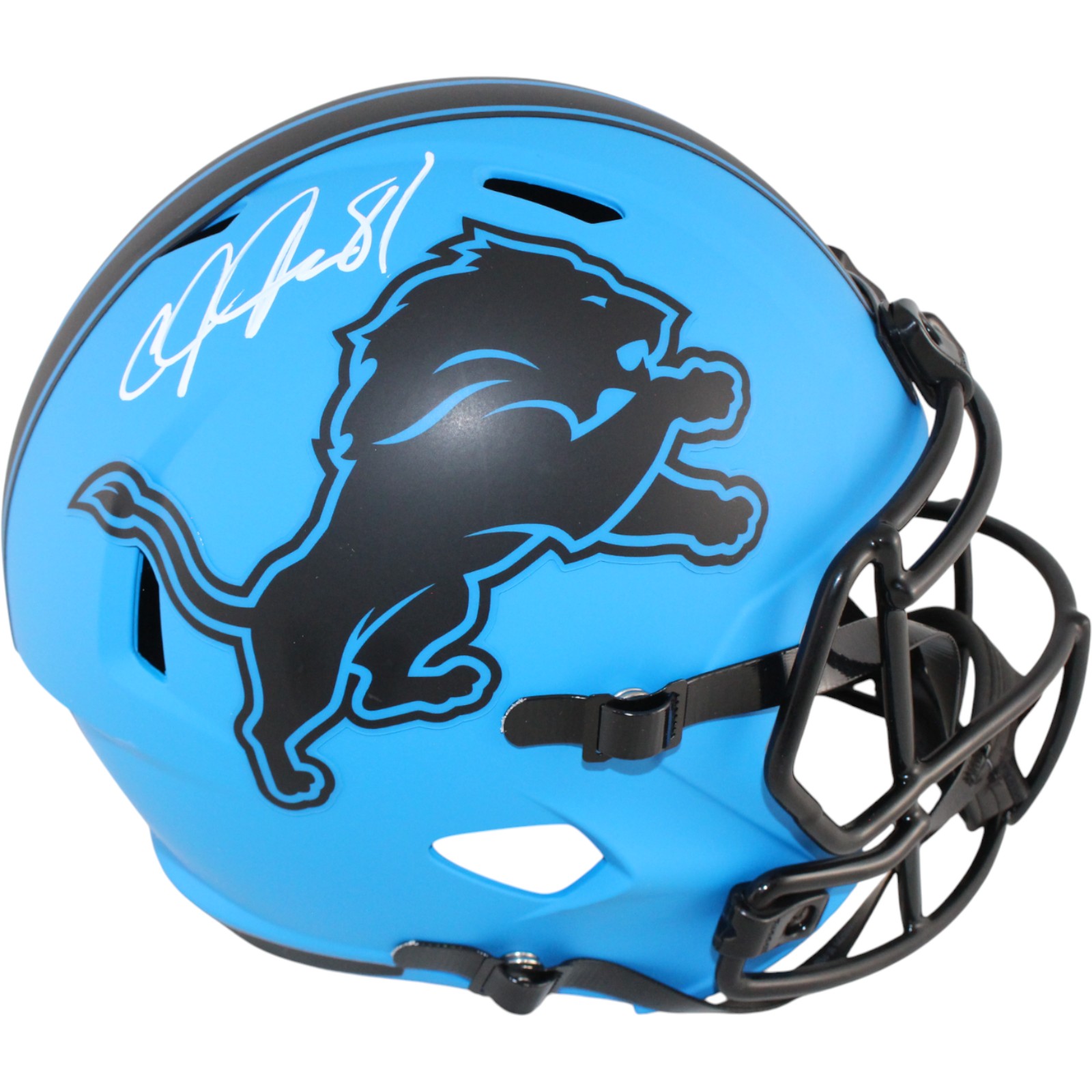 Calvin Johnson Autographed Detroit Lions F/S Rave Helmet Beckett Witness 51796 1 Calvin Johnson Autographed Detroit Lions F/S Rave Helmet Beckett Witness 51796
