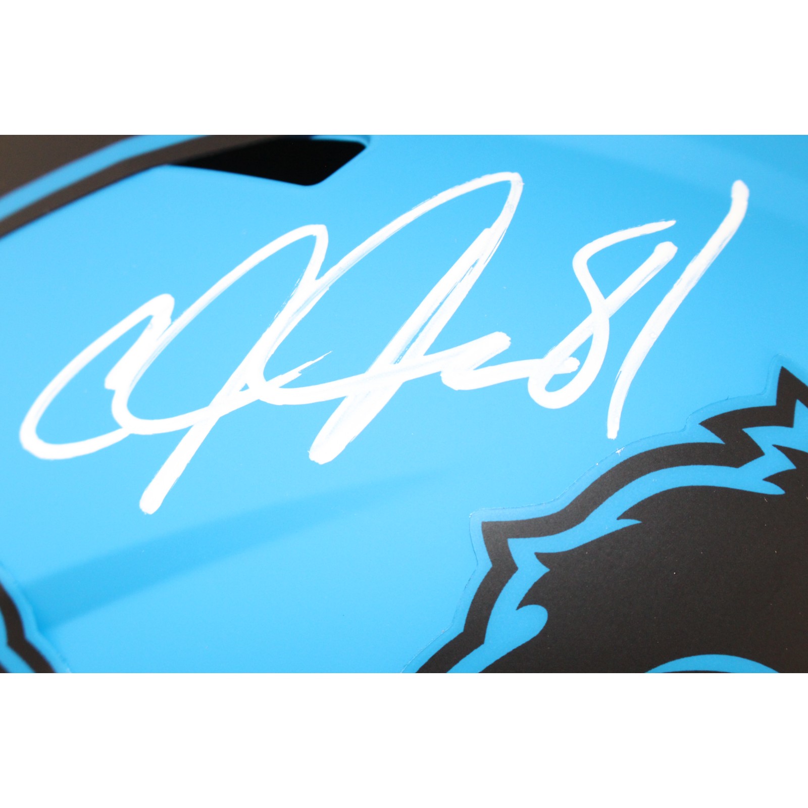 Calvin Johnson Autographed Detroit Lions F/S Rave Helmet Beckett Witness 51796 2 Calvin Johnson Autographed Detroit Lions F/S Rave Helmet Beckett Witness 51796