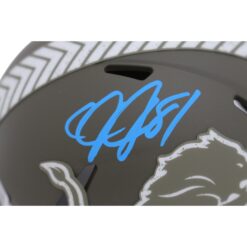Calvin Johnson Autographed Detroit Lions 2022 Salute Mini Helmet Beckett 47641