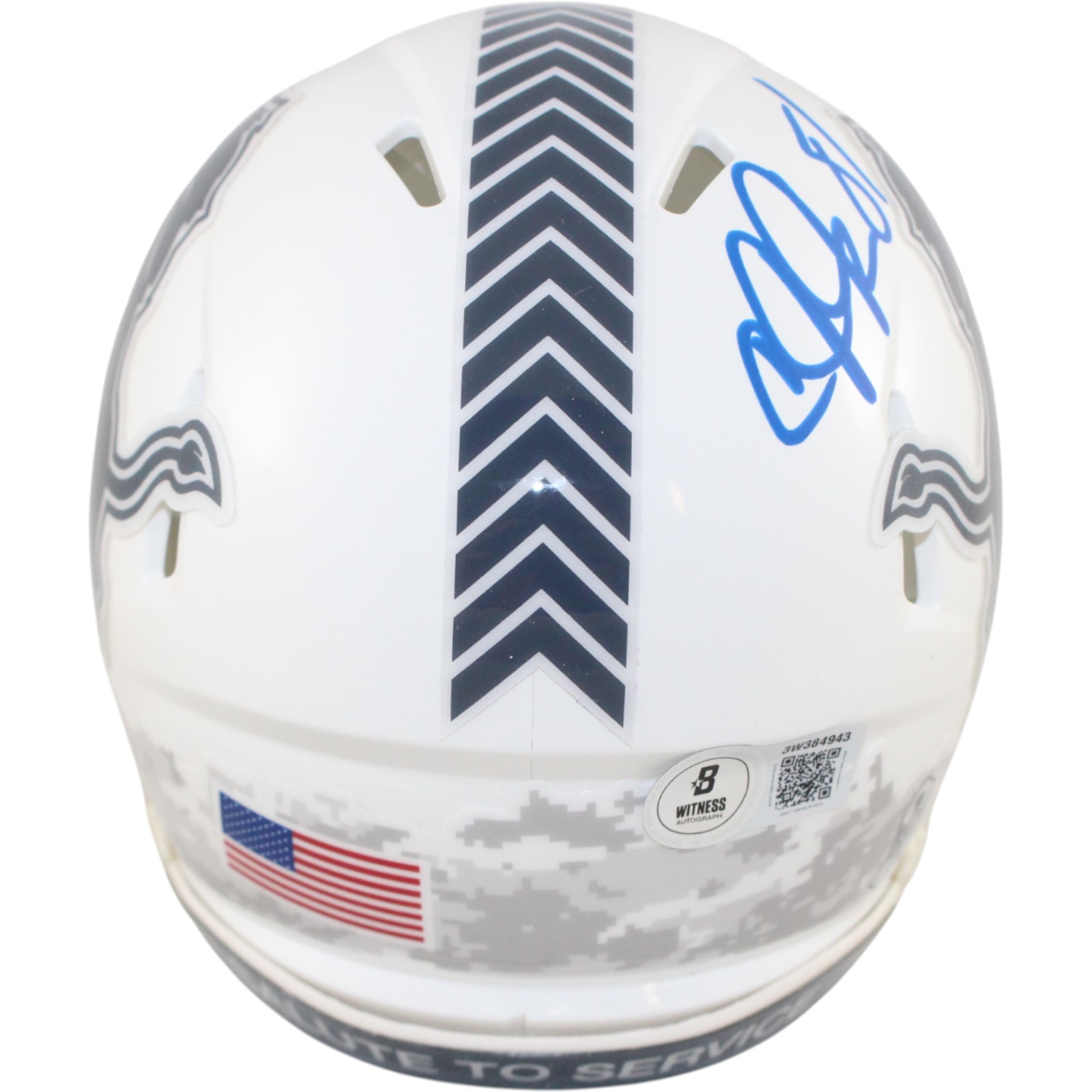 Calvin Johnson Autographed Detroit Lions 24 STS Mini Helmet Beckett WIT 51776 3 Calvin Johnson Autographed Detroit Lions 24 STS Mini Helmet Beckett WIT 51776