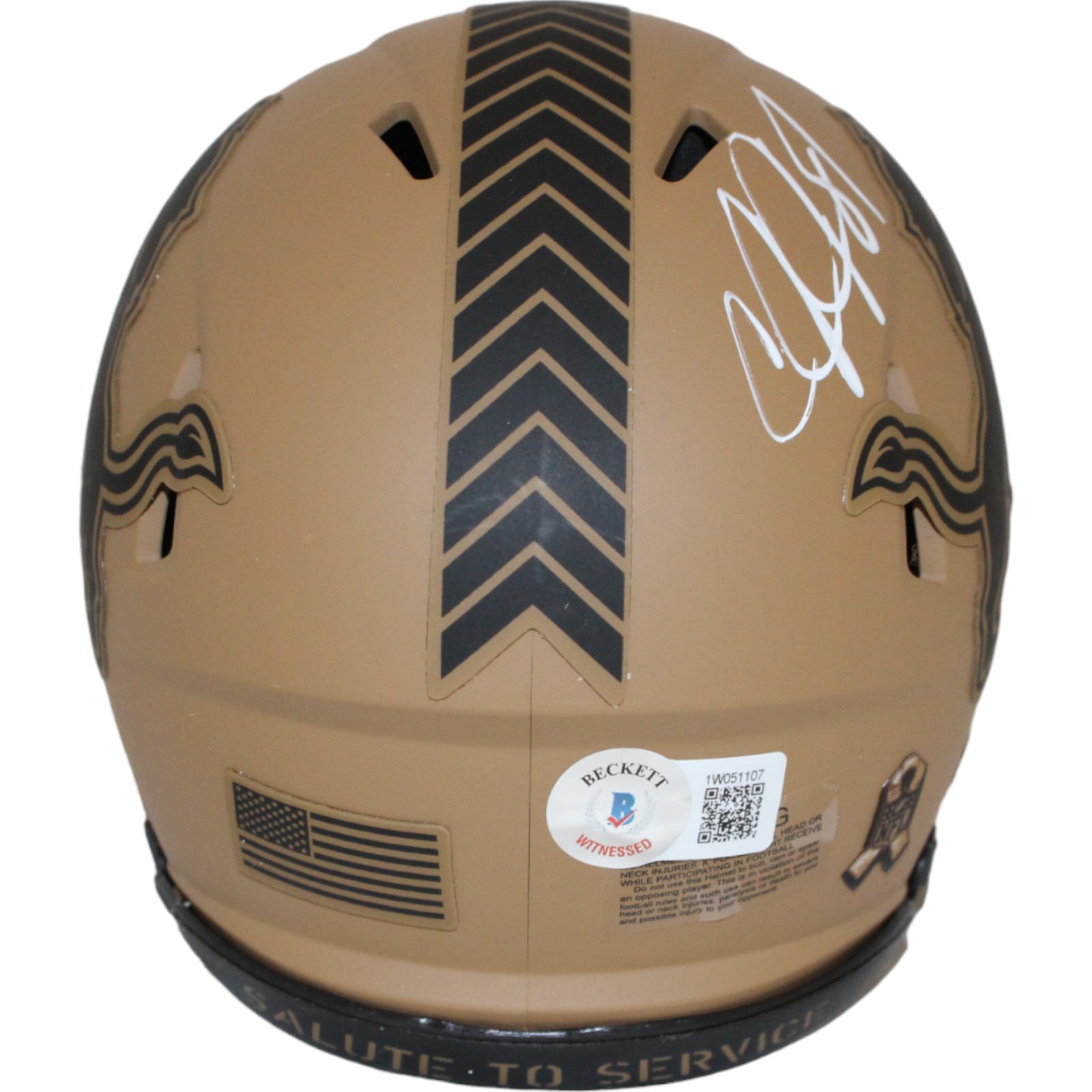 Calvin Johnson Autographed Detroit Lions 23 Salute Mini Helmet Beckett