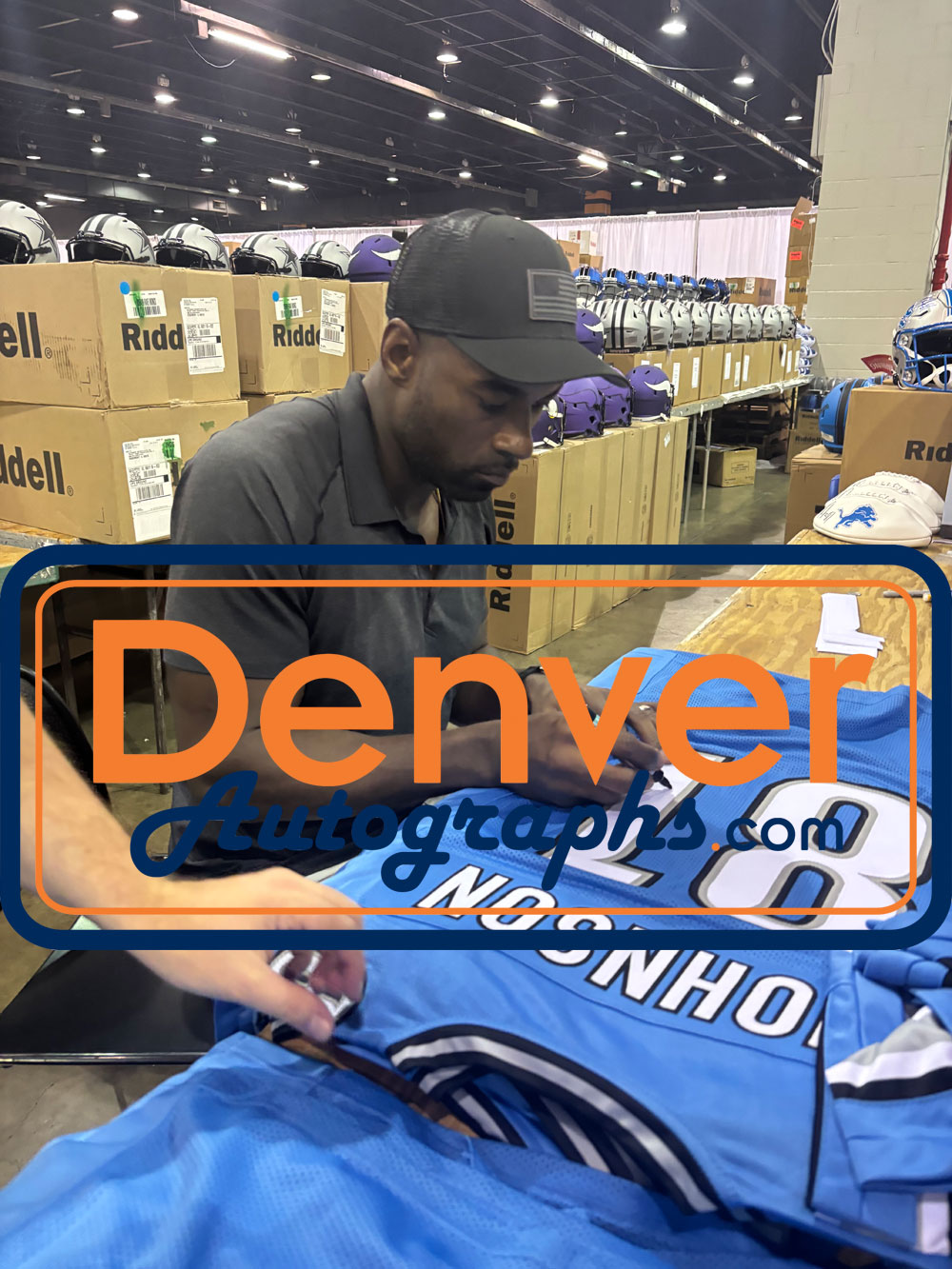 Calvin Johnson Autographed/Signed Pro Style Blue XL Jersey Beckett Witness 51782 5 Calvin Johnson Autographed/Signed Pro Style Blue XL Jersey Beckett Witness 51782