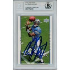 Calvin Johnson Autographed 2007 Upper Deck #277 Trading Card Slab Beckett 47644