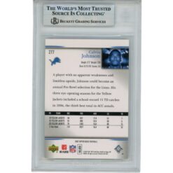 Calvin Johnson Autographed 2007 Upper Deck #277 Trading Card Slab Beckett 47644