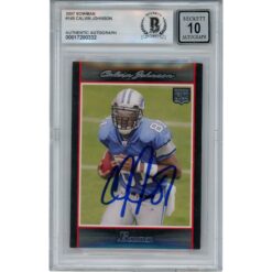 Calvin Johnson Autographed/Signed 2007 Bowman #145 Trading Card Beckett 48992