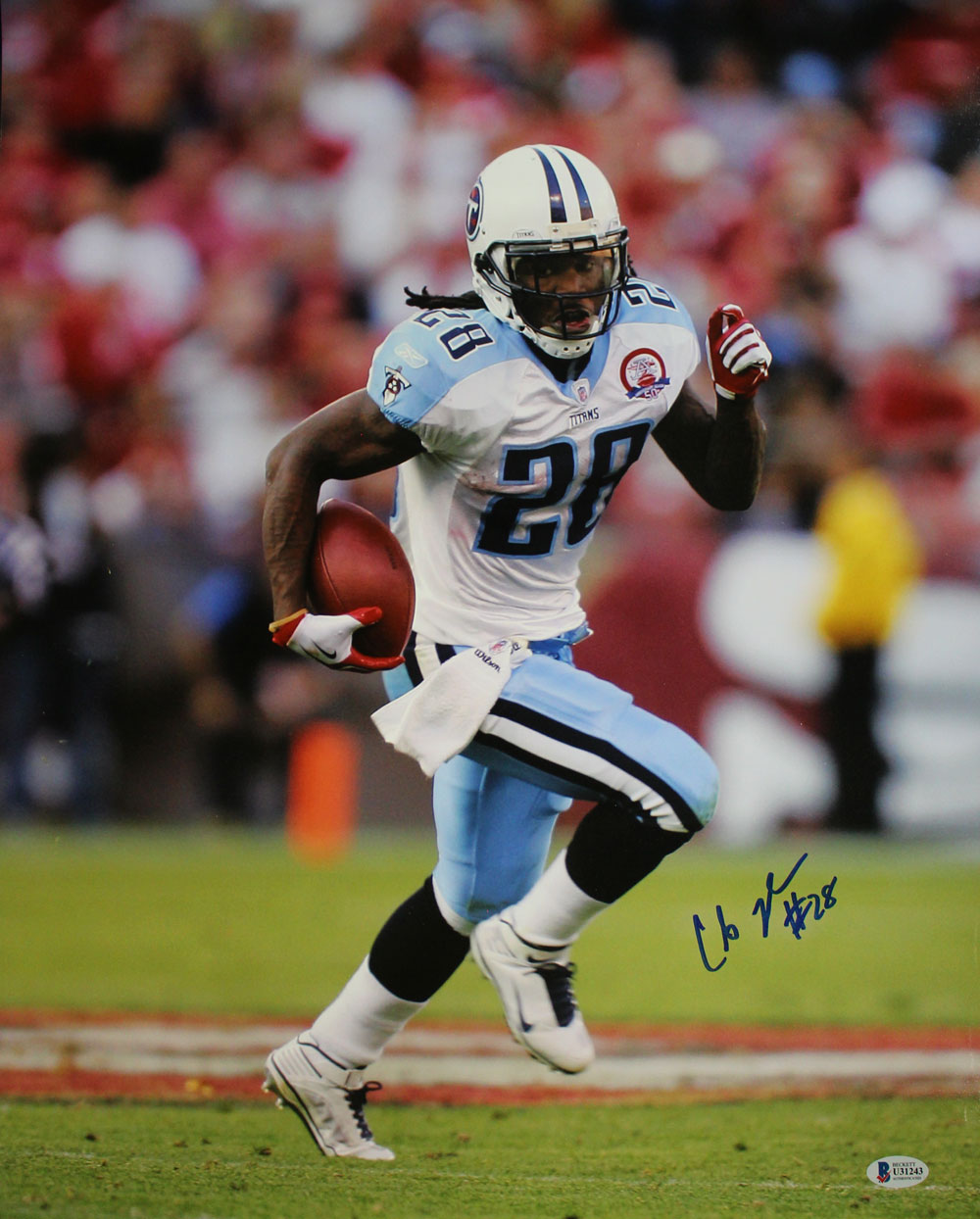 Chris Johnson Autographed/Signed Tennessee Titans 16x20 Photo BAS 29125