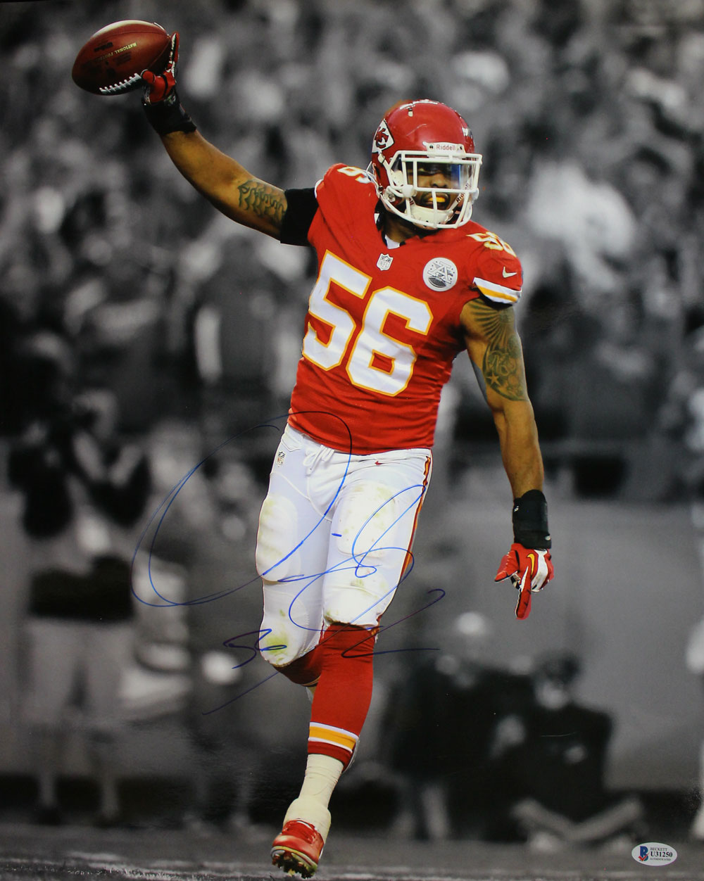 Derrick Johnson Autographed Signed Kansas City Chiefs 16 20 Photo