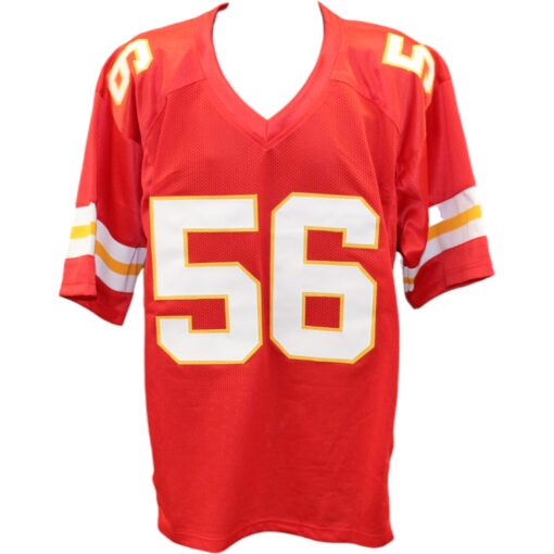 Derrick Johnson Autographed/Signed Pro Style Red Jersey BAS 45438