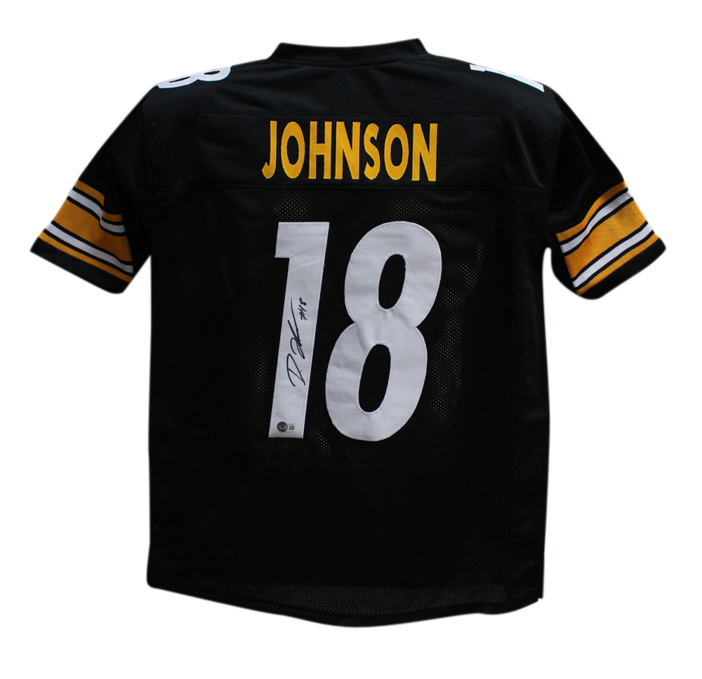Diontae Johnson Autographed/Signed Pro Style Black XL Jersey Beckett