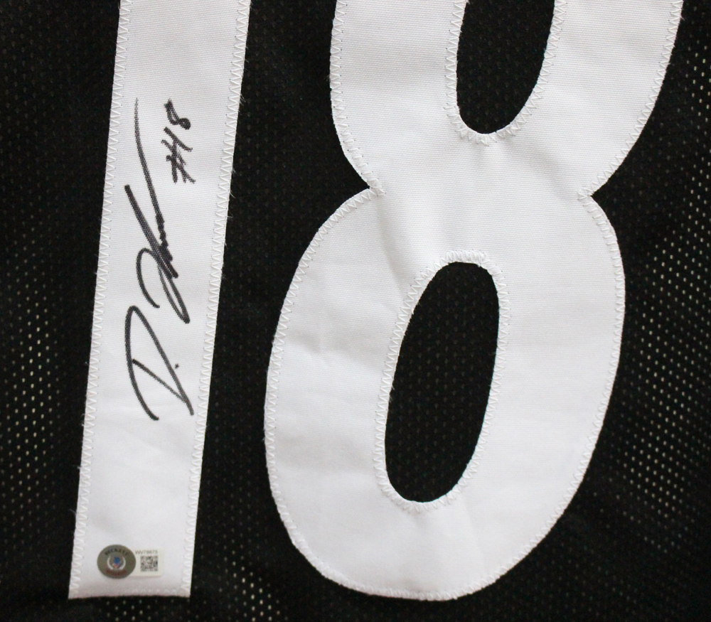 Diontae Johnson Autographed/Signed Pro Style Black XL Jersey Beckett