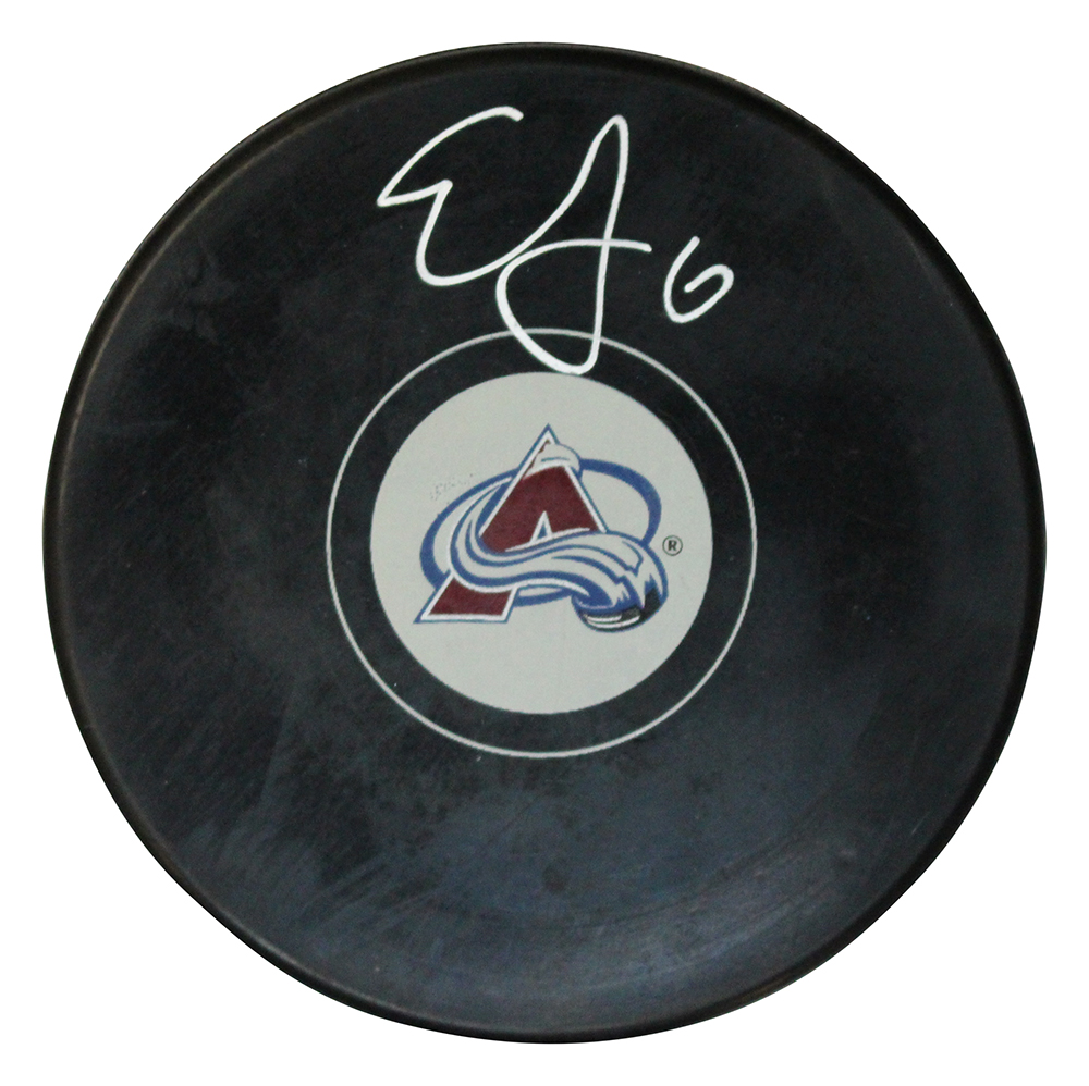 Erik Johnson Autographed/Signed Colorado Avalanche Logo Puck Beckett