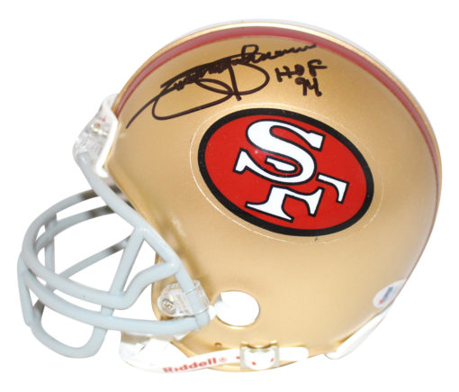 Jimmie Johnson Autographed San Francisco 49ers Mini Helmet HOF BAS 27408