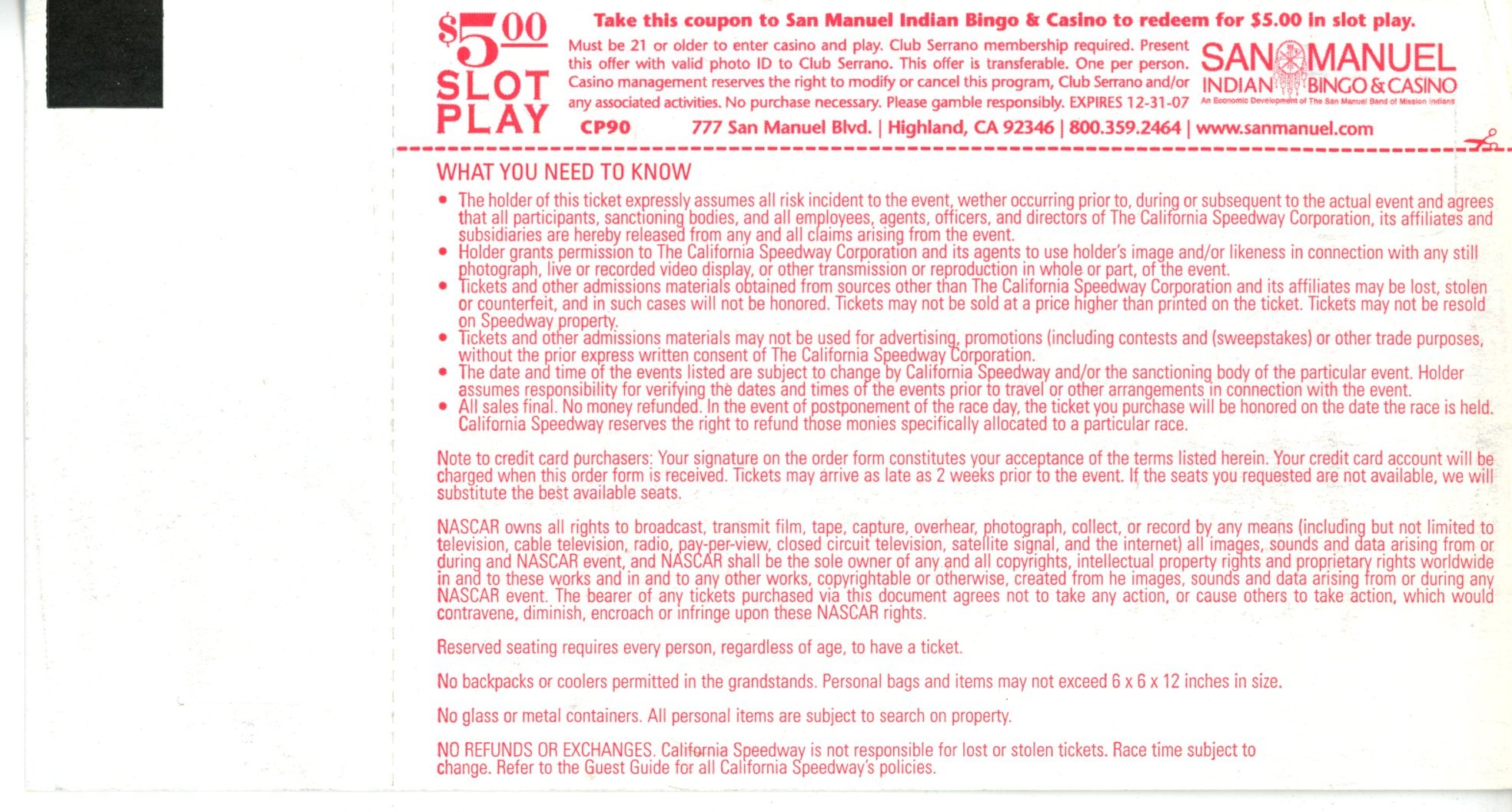 Jimmie Johnson Sharp AQUOS 500 Ticket 9/2/2007 Winner California Speedway 55567 2 Jimmie Johnson Sharp AQUOS 500 Ticket 9/2/2007 Winner California Speedway 55567