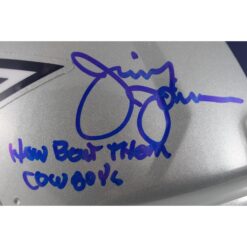 Jimmy Johnson Signed Dallas Cowboys Pro Helmet How Bout Them Cowboys BAS 50128