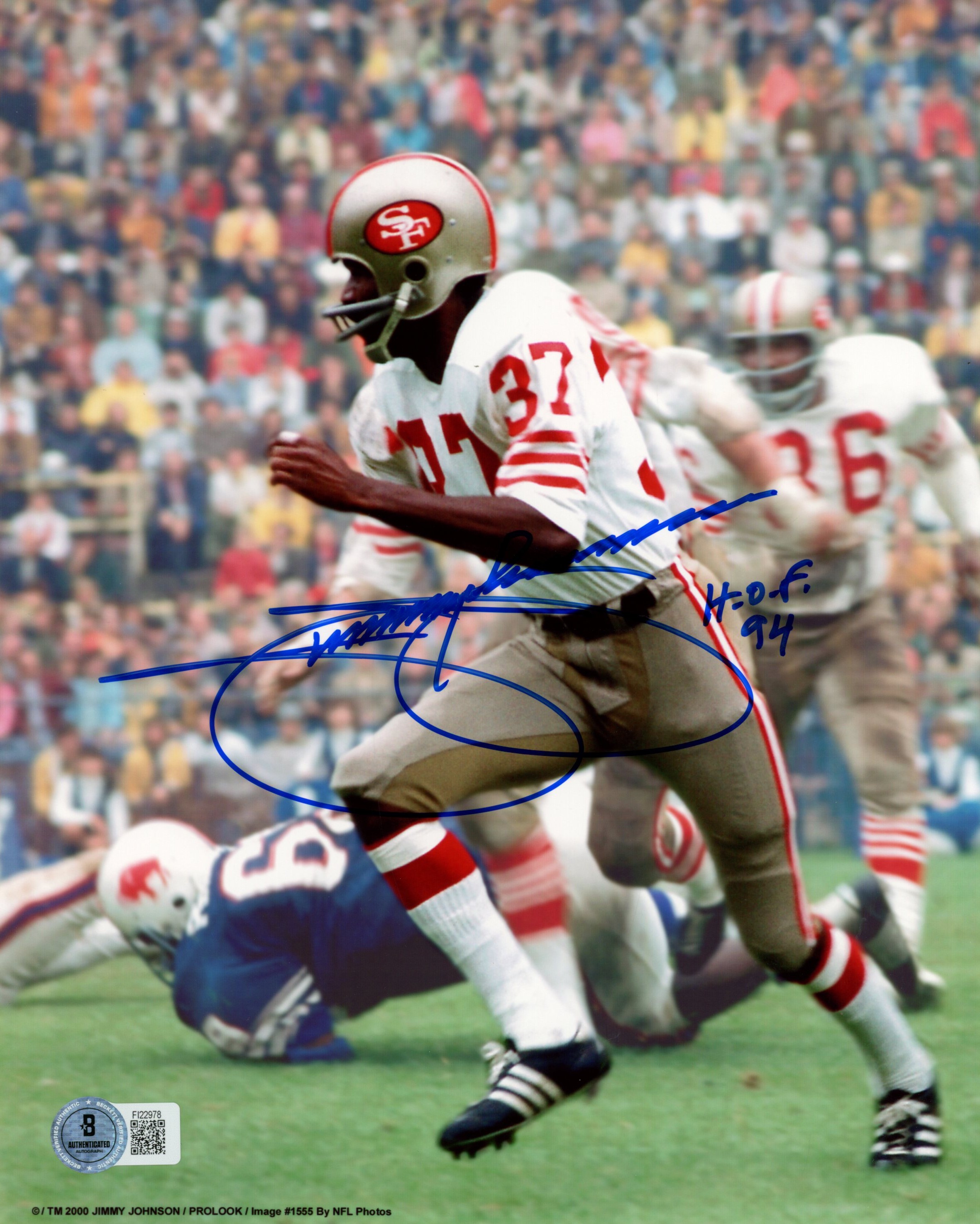 Jimmy Johnson Autographed San Francisco 49ers 8x10 Photo HOF Beckett 57379