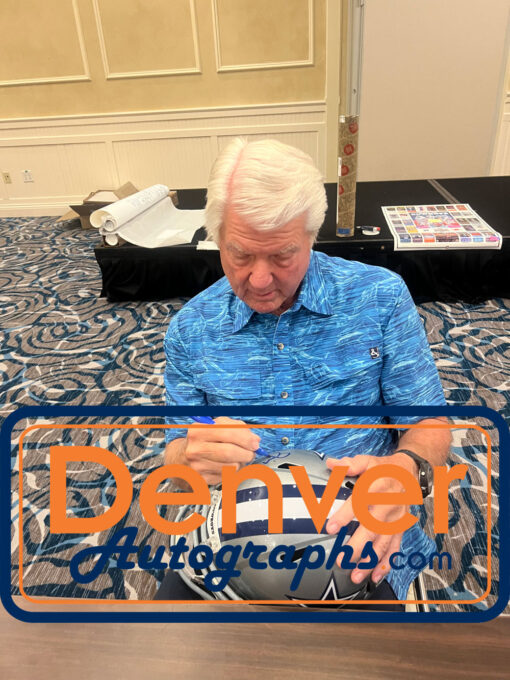 Jimmy Johnson Signed Dallas Cowboys Pro Helmet How Bout Them Cowboys BAS 50128