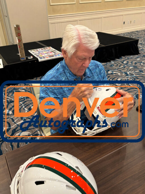 Jimmy Johnon Autographed Miami Hurricanes F/S Helmet 87 Champs Beckett 50131