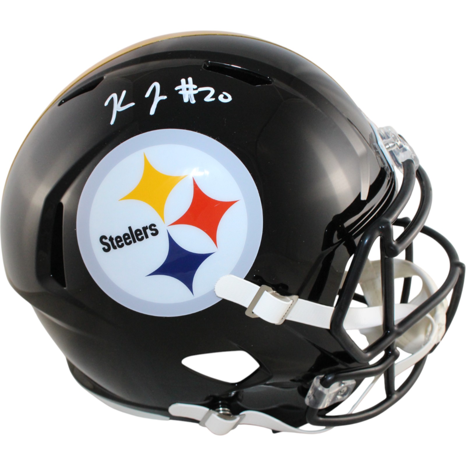 Kaleb Johnson Autographed Pittsburgh Steelers F/S Helmet Beckett Witness 51687