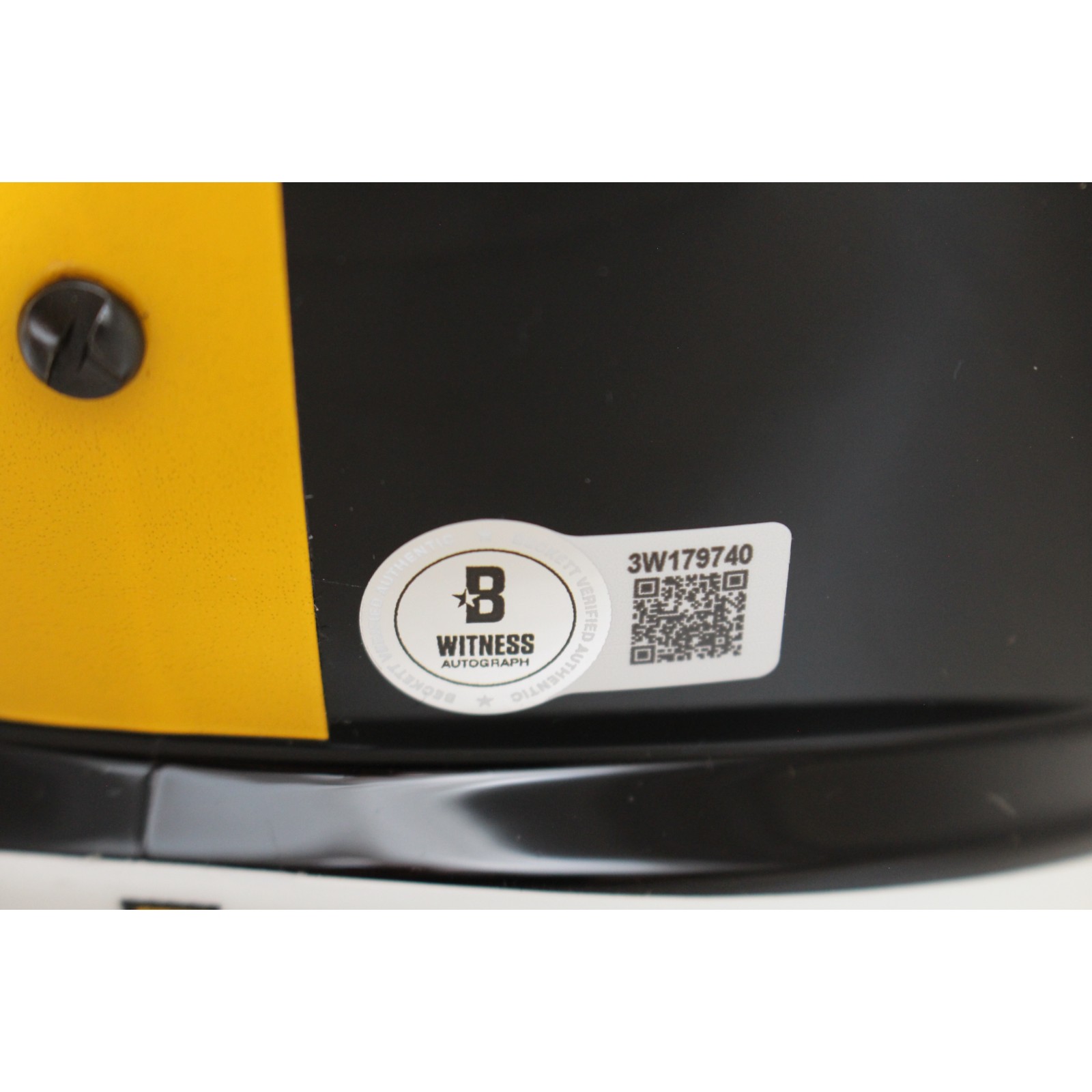 Kaleb Johnson Autographed Pittsburgh Steelers F/S Helmet Beckett Witness 51687 4 Kaleb Johnson Autographed Pittsburgh Steelers F/S Helmet Beckett Witness 51687