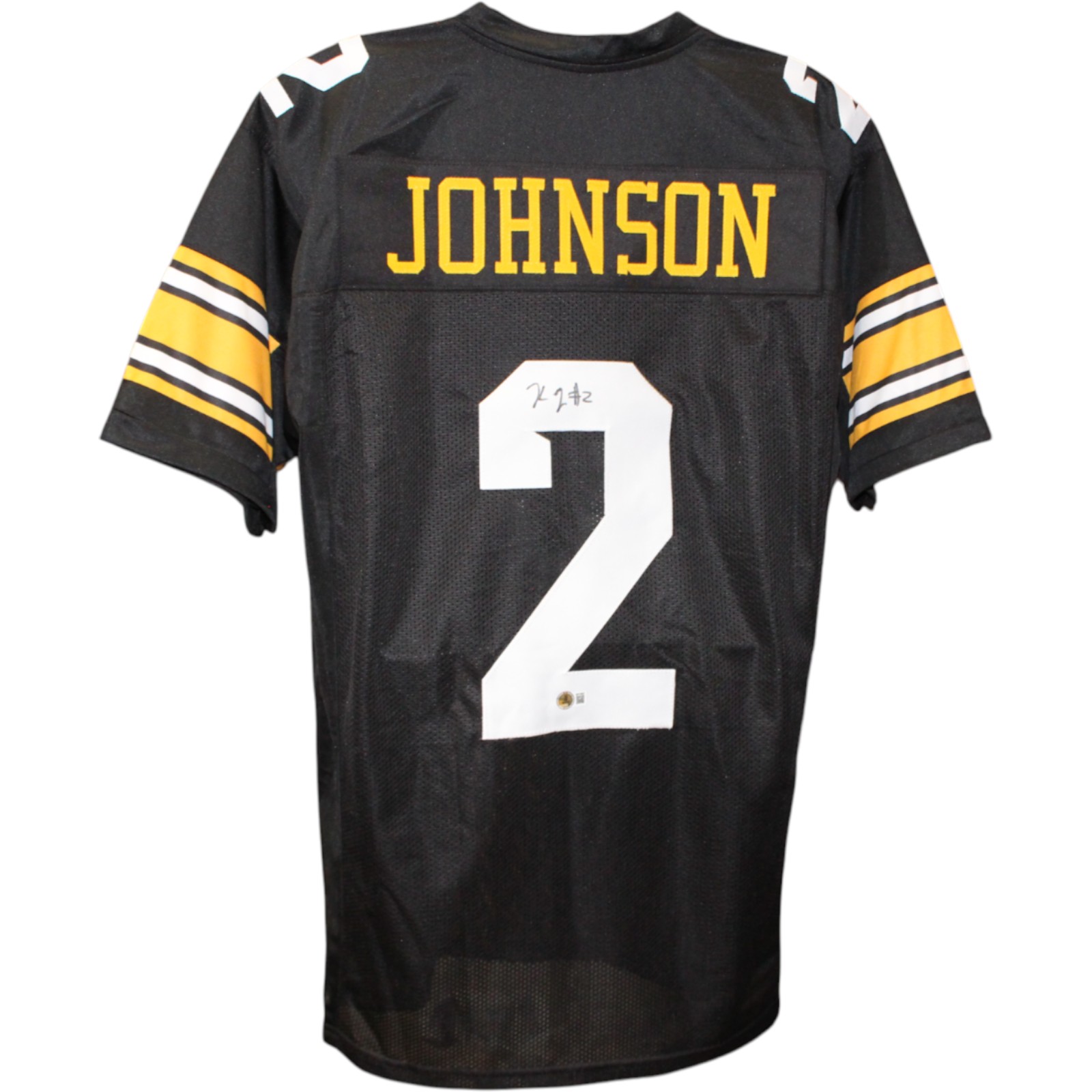 Kaleb Johnson Autographed College Style Black Sz XL Jersey Beckett Witness 51672 1 Kaleb Johnson Autographed College Style Black Sz XL Jersey Beckett Witness 51672