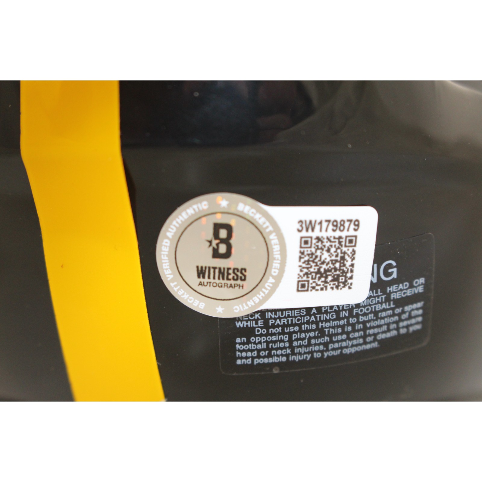 Kaleb Johnson Autographed Pittsburgh Steelers Mini Helmet Beckett Witness 51702 4 Kaleb Johnson Autographed Pittsburgh Steelers Mini Helmet Beckett Witness 51702