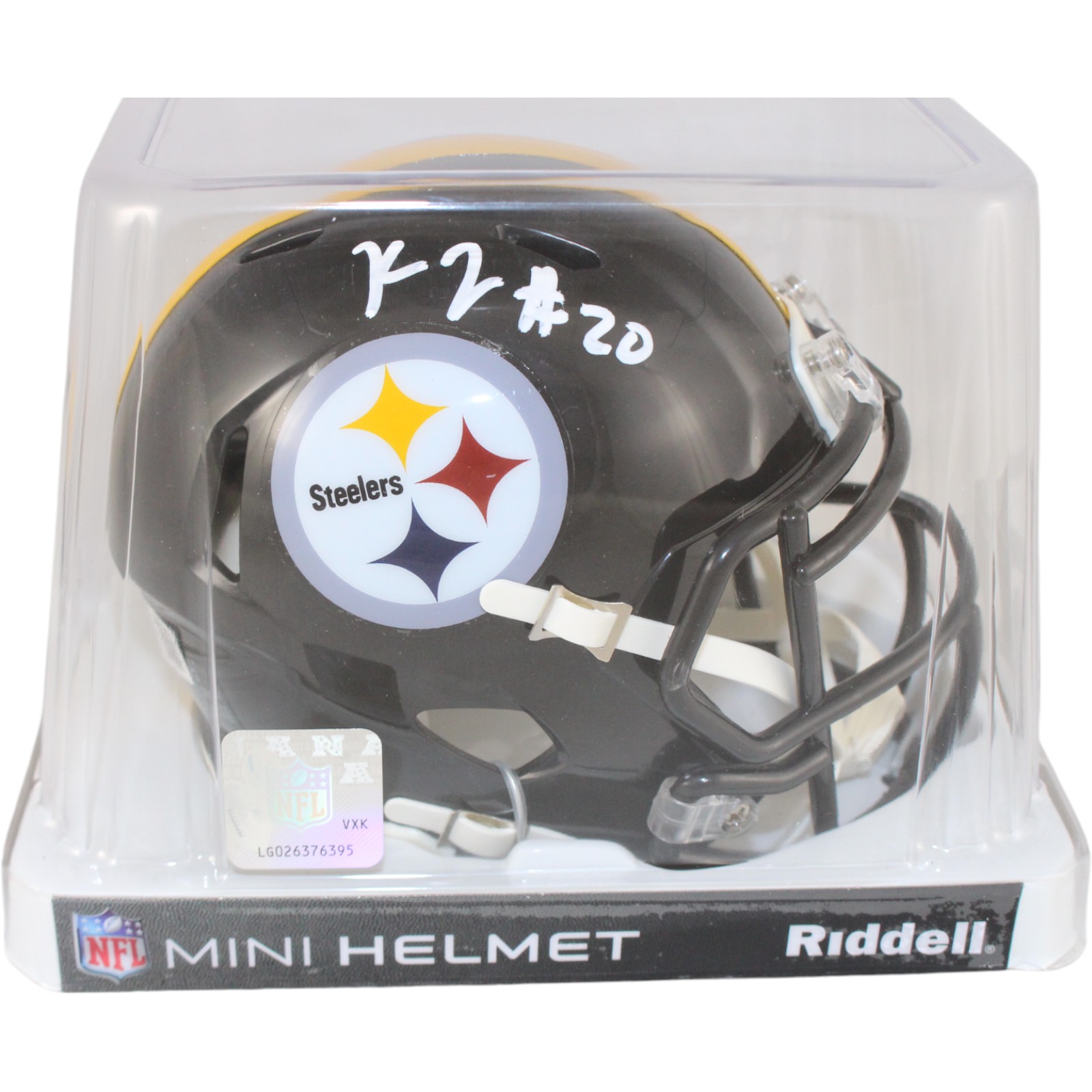 Kaleb Johnson Autographed Pittsburgh Steelers Mini Helmet Beckett Witness 51702 5 Kaleb Johnson Autographed Pittsburgh Steelers Mini Helmet Beckett Witness 51702