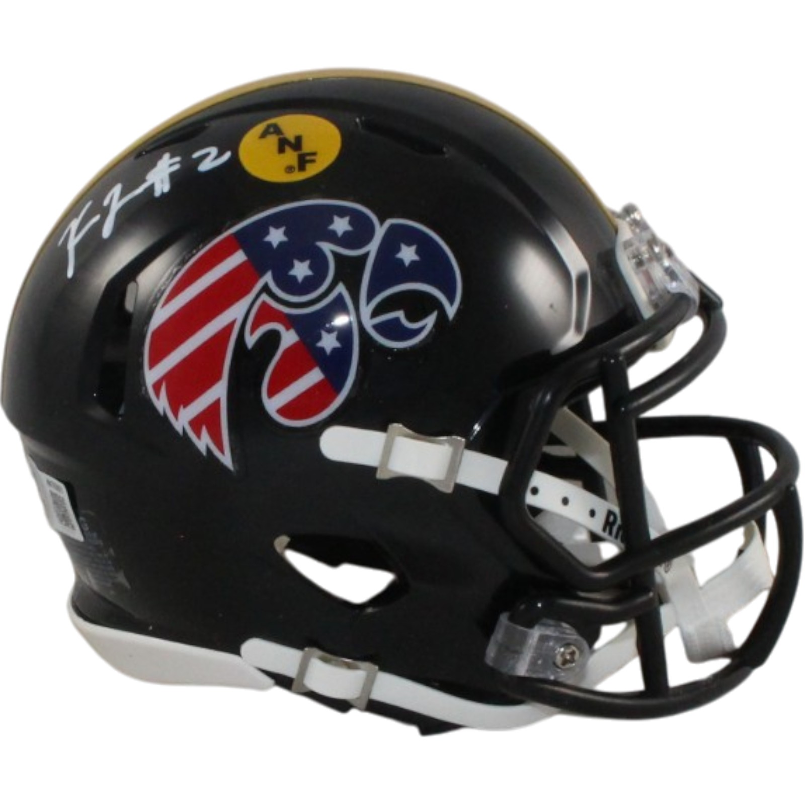 Kaleb Johnson Autographed Iowa Hawkeyes Stars&Stripes Mini Helmet Beckett 56962
