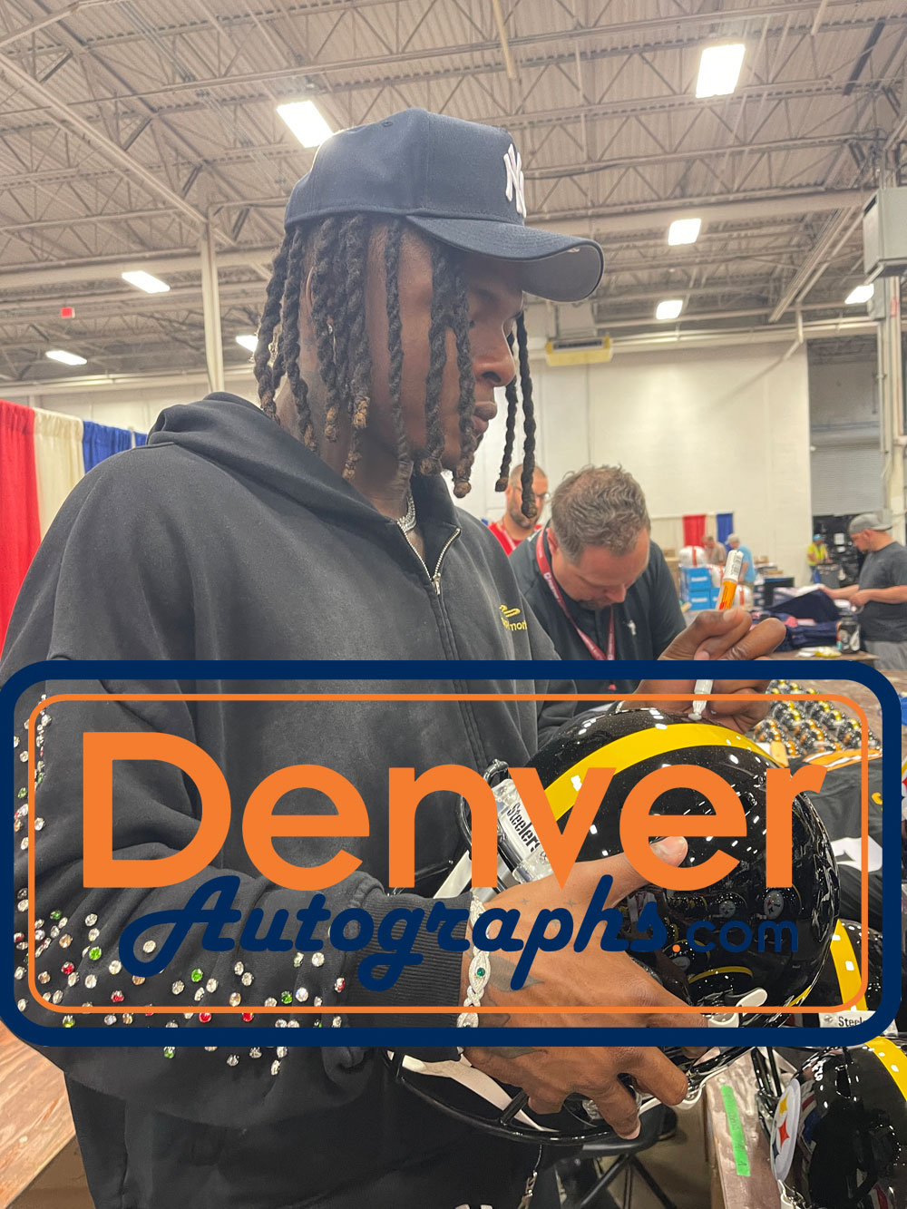 Kaleb Johnson Autographed Pittsburgh Steelers F/S Helmet Beckett Witness 51687 6 Kaleb Johnson Autographed Pittsburgh Steelers F/S Helmet Beckett Witness 51687