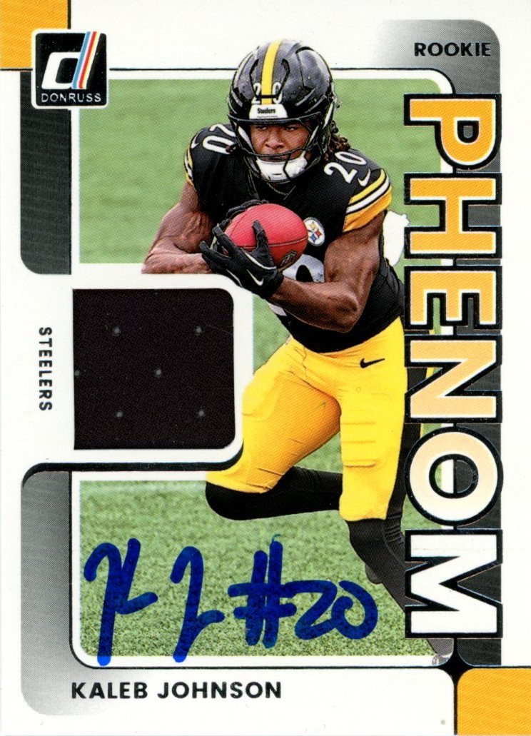 Kaleb Johnson Autographed 2025 Donruss Rookie Patch #RPJ-KJN Card Beckett 56977