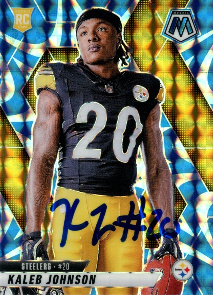 Kaleb Johnson Autographed 25 Panini Mosaic Reactive Blue #289 Card Beckett 57007 1 Kaleb Johnson Autographed 25 Panini Mosaic Reactive Blue #289 Card Beckett 57007