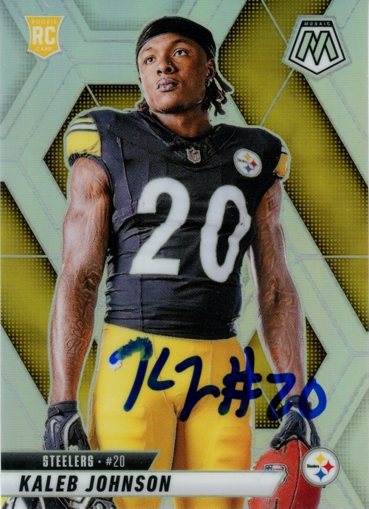 Kaleb Johnson Signed 2025 Panini Mosaic Silver Prizm #289 Card Beckett 57000