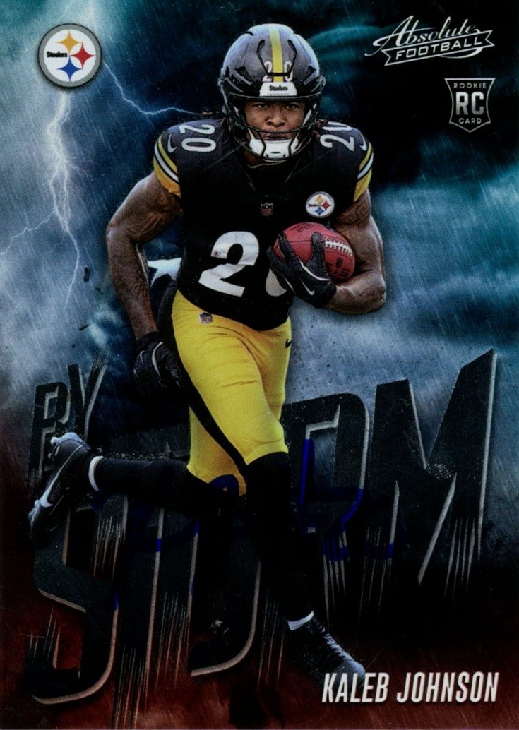 Kaleb Johnson Autographed 2025 Panini Absolute Storm #8 Card Beckett 57018 1 Kaleb Johnson Autographed 2025 Panini Absolute Storm #8 Card Beckett 57018