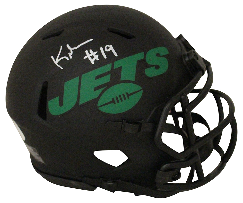 Keyshawn Johnson Autographed New York Jets Eclipse Mini Helmet JSA 28617