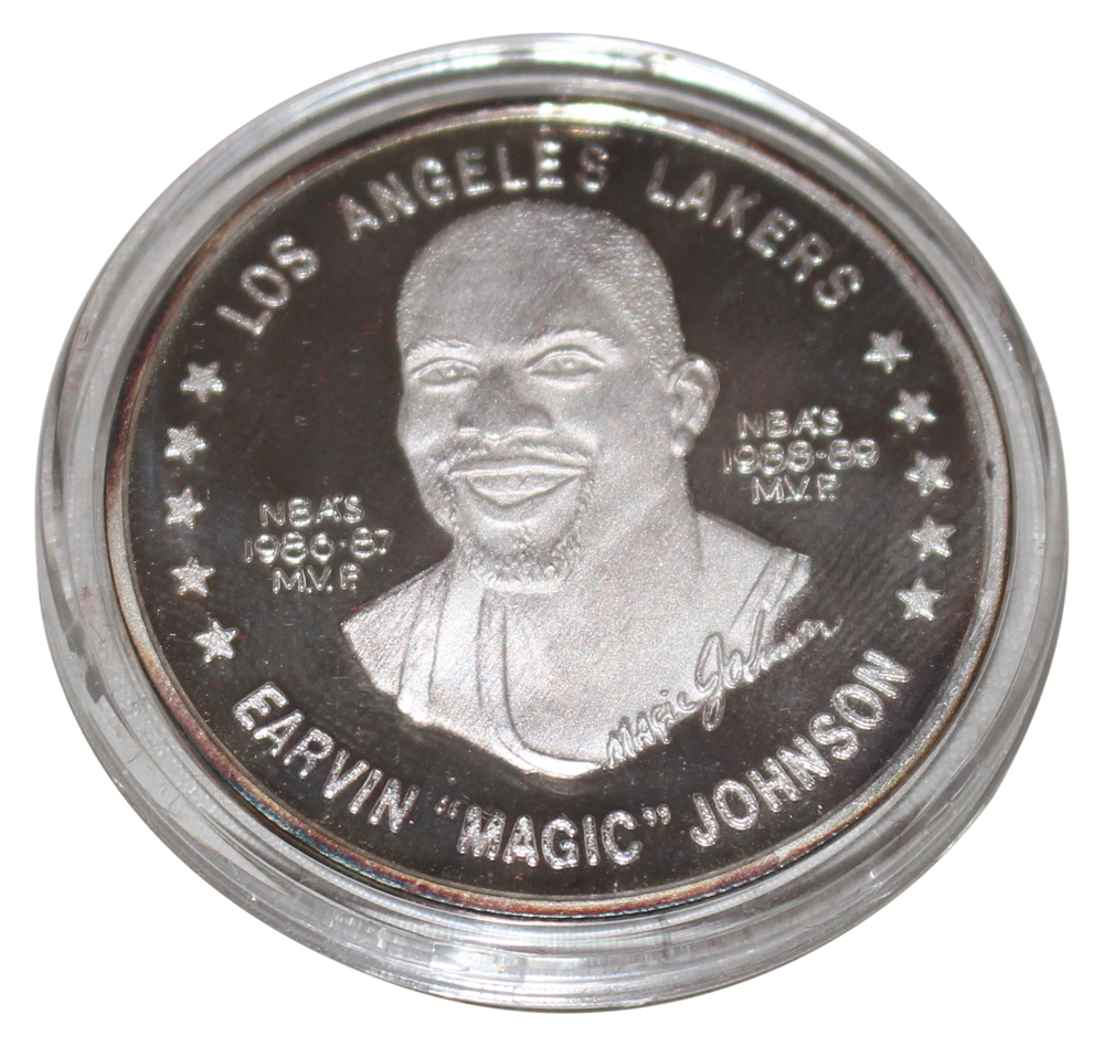 Magic Johnson Los Angeles Lakers Limited Edition Silver Coin 32271